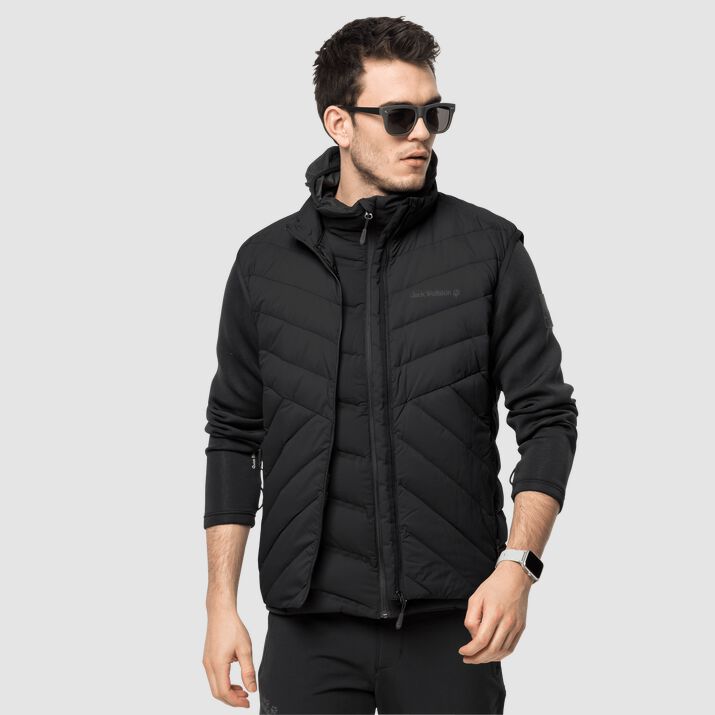 Chaleco Pluma Jack Wolfskin Athletic Hombre Negros Mexico-2937458